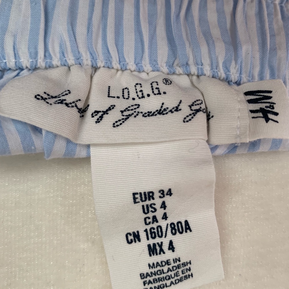 H&M L.O.G.G. White and Light Blue Striped Top - Picture 5 of 8